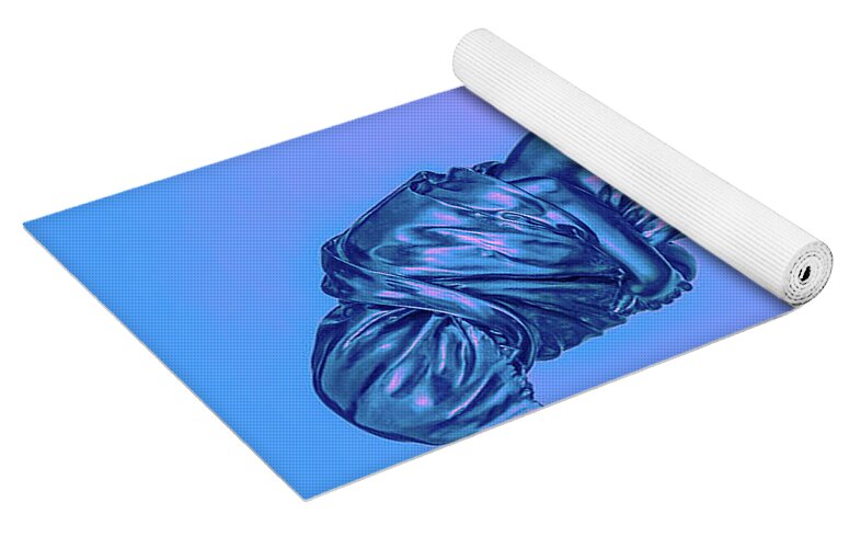 Blue Overlay on a Statue - Yoga Mat