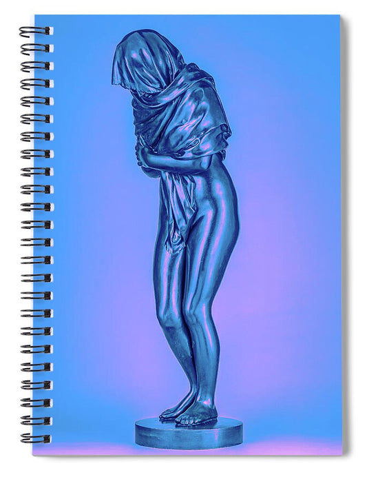 Blue Overlay on a Statue - Spiral Notebook