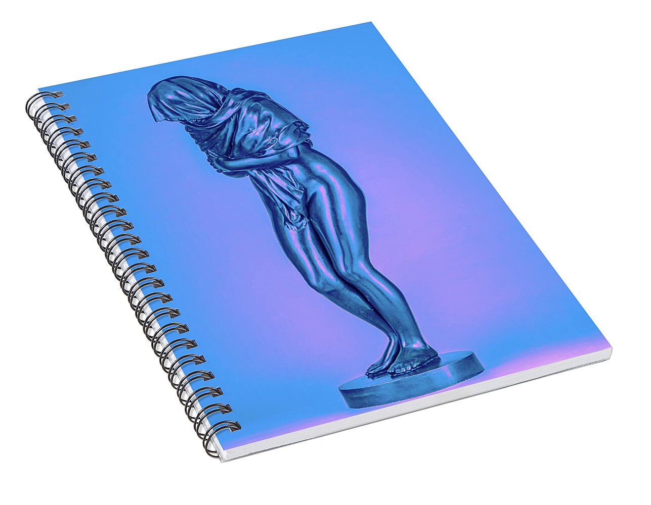 Blue Overlay on a Statue - Spiral Notebook