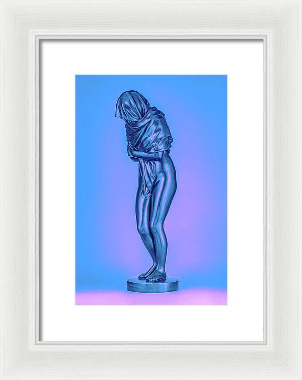 Blue Overlay on a Statue - Framed Print