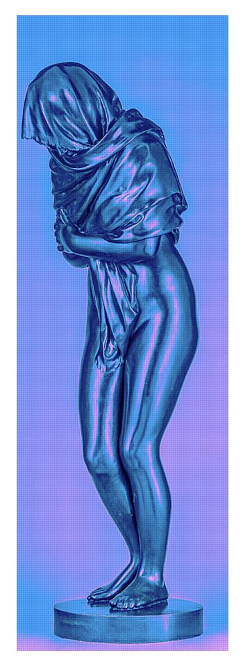 Blue Overlay on a Statue - Yoga Mat