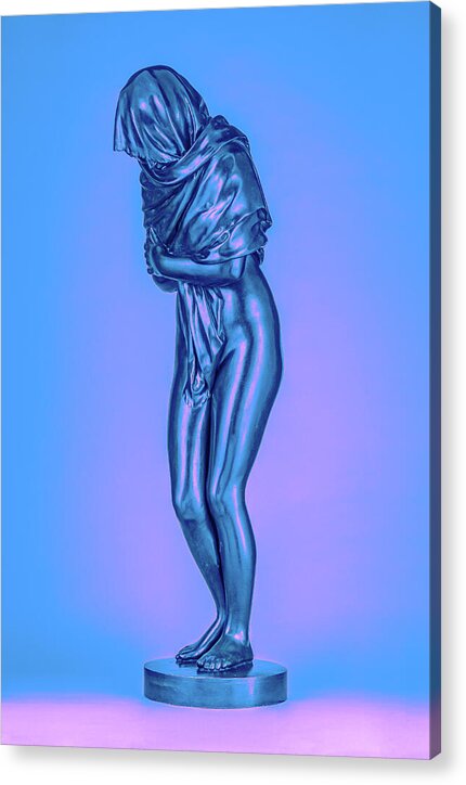 Blue Overlay on a Statue - Acrylic Print