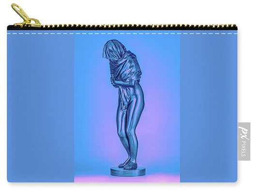 Blue Overlay on a Statue - Zip Pouch