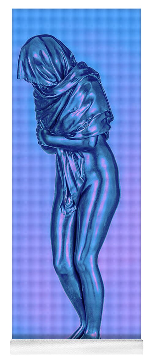Blue Overlay on a Statue - Yoga Mat