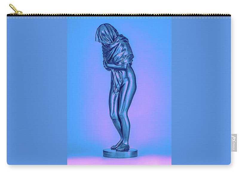 Blue Overlay on a Statue - Zip Pouch