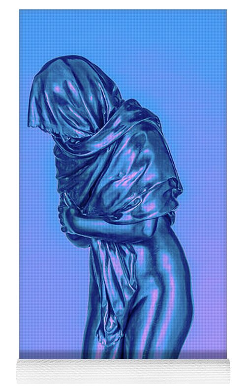 Blue Overlay on a Statue - Yoga Mat