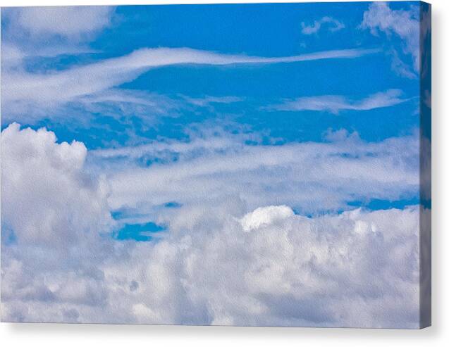 Blue Sky and Fluffy Clouds  - Canvas Print