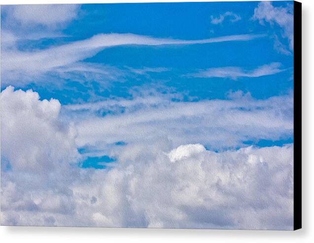 Blue Sky and Fluffy Clouds  - Canvas Print