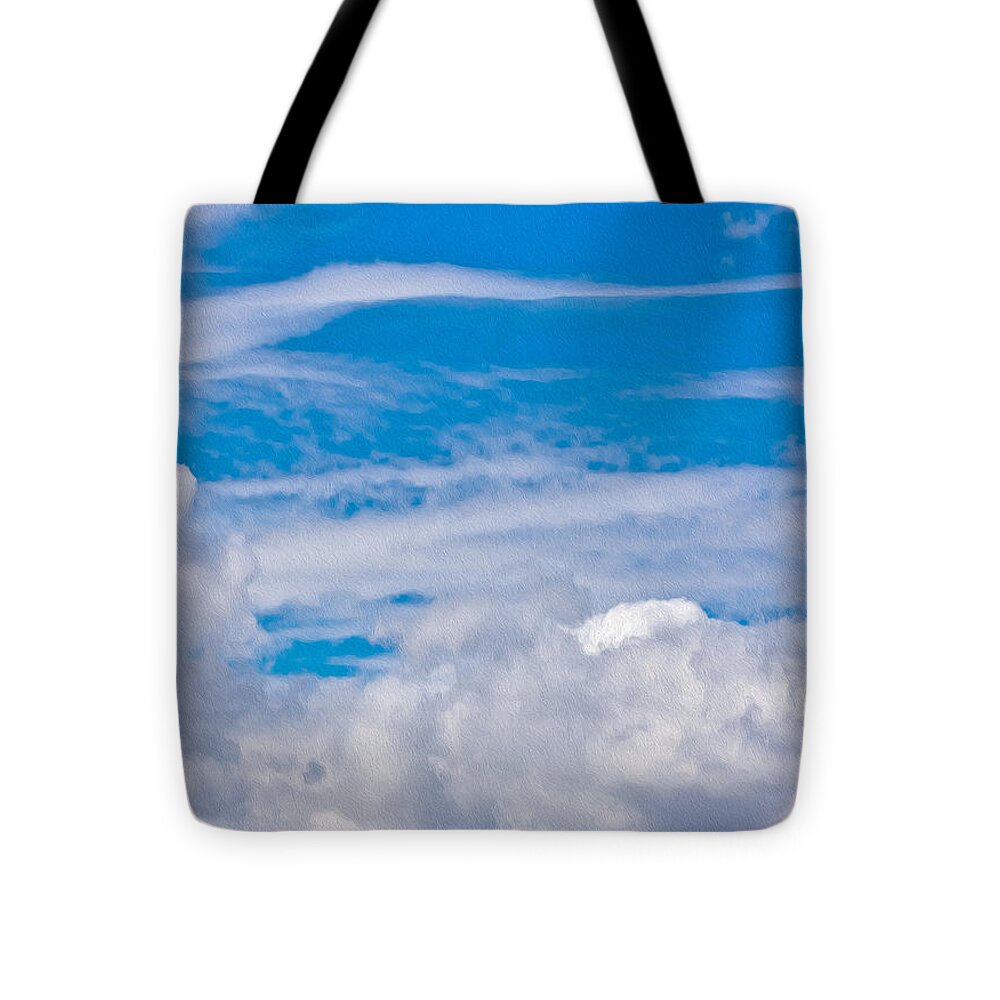 Blue Sky and Fluffy Clouds  - Tote Bag
