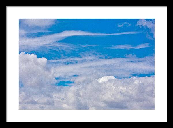 Blue Sky and Fluffy Clouds  - Framed Print