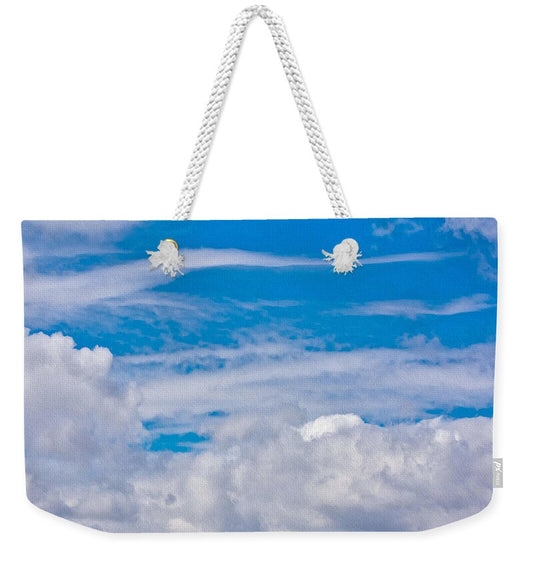 Blue Sky and Fluffy Clouds  - Weekender Tote Bag