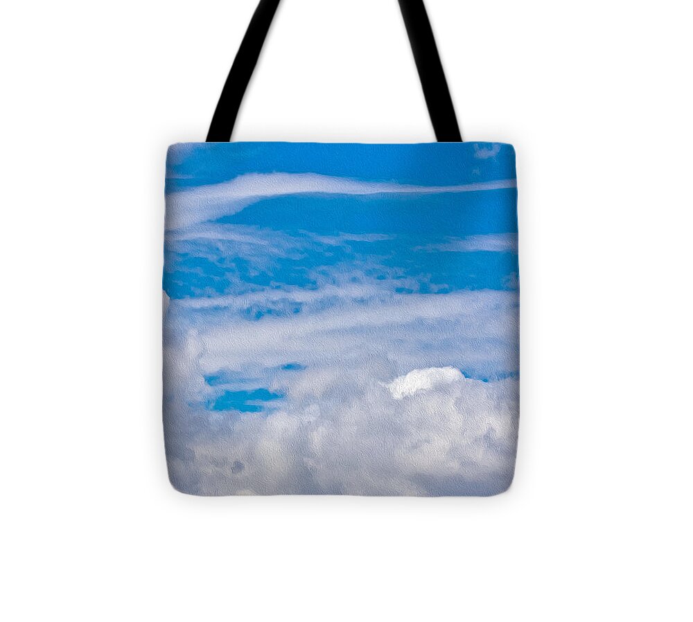 Blue Sky and Fluffy Clouds  - Tote Bag