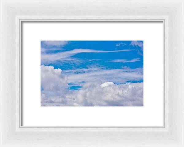 Blue Sky and Fluffy Clouds  - Framed Print