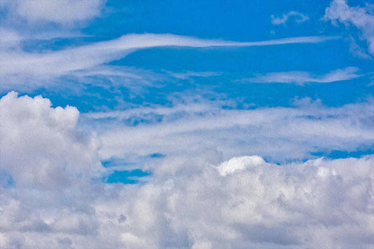Blue Sky and Fluffy Clouds  - Art Print
