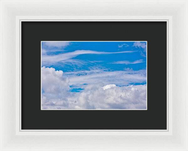 Blue Sky and Fluffy Clouds  - Framed Print