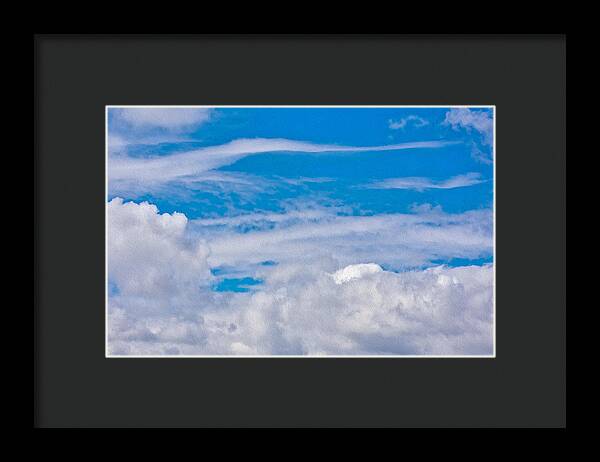 Blue Sky and Fluffy Clouds  - Framed Print