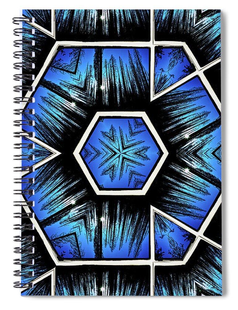 Blue Sky and Trees Colorful Kaleidoscope - Spiral Notebook