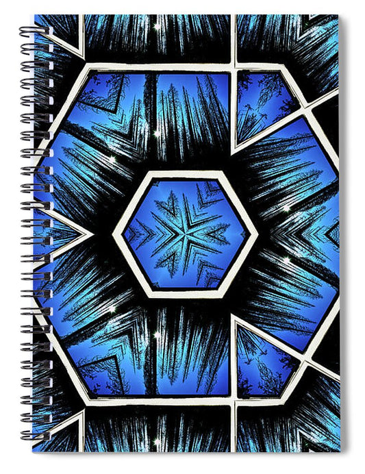 Blue Sky and Trees Colorful Kaleidoscope - Spiral Notebook