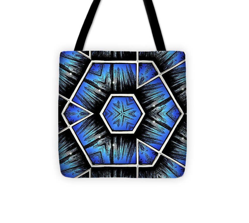 Blue Sky and Trees Colorful Kaleidoscope - Tote Bag