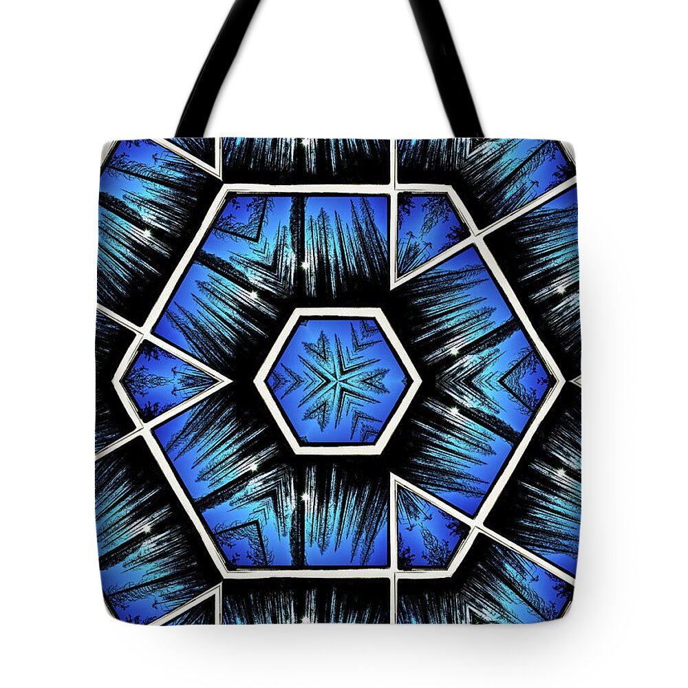 Blue Sky and Trees Colorful Kaleidoscope - Tote Bag