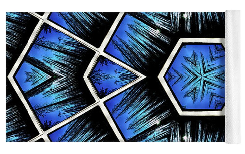 Blue Sky and Trees Colorful Kaleidoscope - Yoga Mat