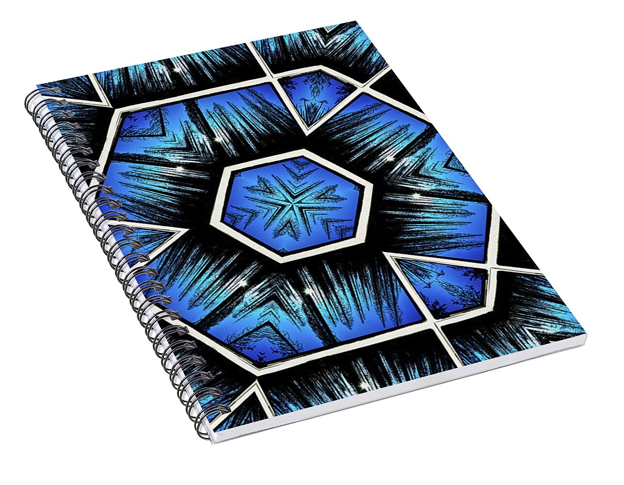 Blue Sky and Trees Colorful Kaleidoscope - Spiral Notebook