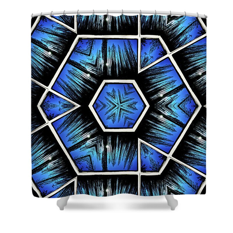 Blue Sky and Trees Colorful Kaleidoscope - Shower Curtain