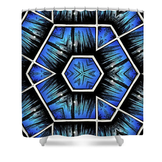 Blue Sky and Trees Colorful Kaleidoscope - Shower Curtain