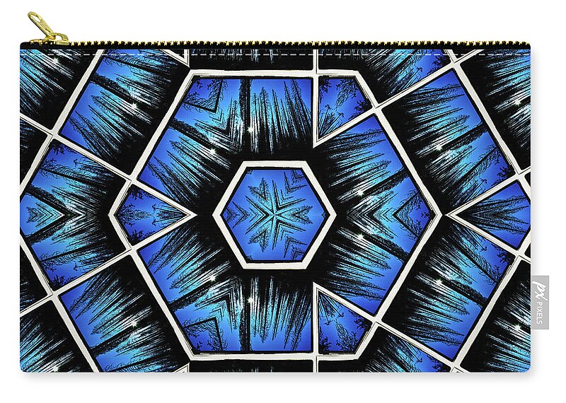Blue Sky and Trees Colorful Kaleidoscope - Zip Pouch