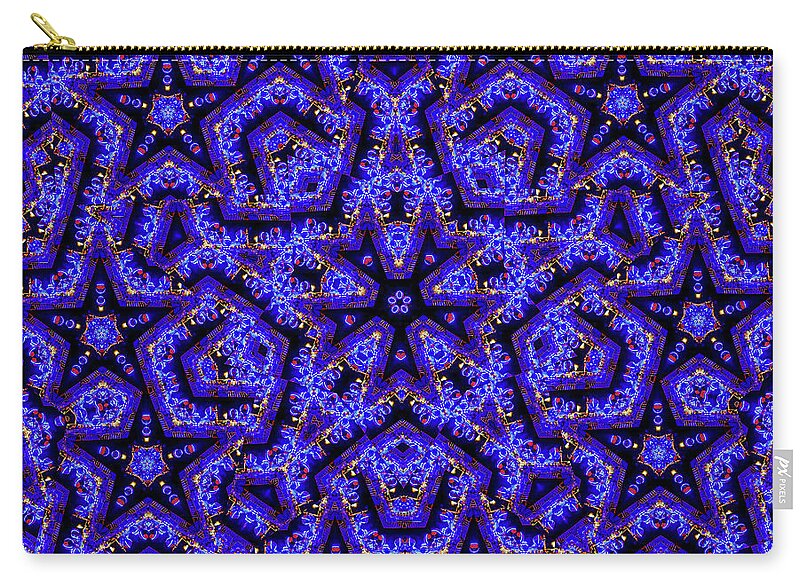 Blue Stars all Over Kaleidoscope Abstract Art - Zip Pouch