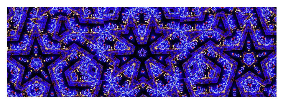 Blue Stars all Over Kaleidoscope Abstract Art - Yoga Mat