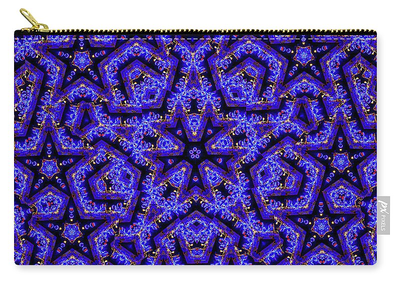 Blue Stars all Over Kaleidoscope Abstract Art - Zip Pouch