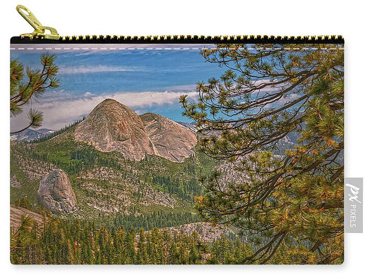 Blurry Trees and Focused Mountains Landscape - Zip Pouch