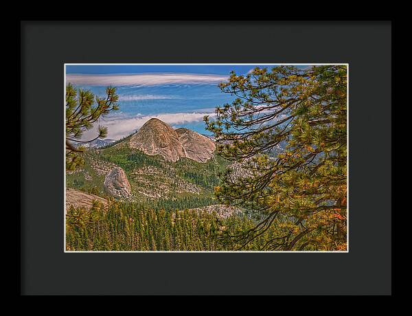 Blurry Trees and Focused Mountains Landscape - Framed Print