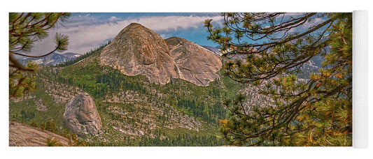Blurry Trees and Focused Mountains Landscape - Yoga Mat