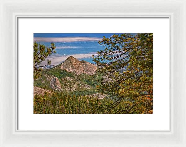 Blurry Trees and Focused Mountains Landscape - Framed Print