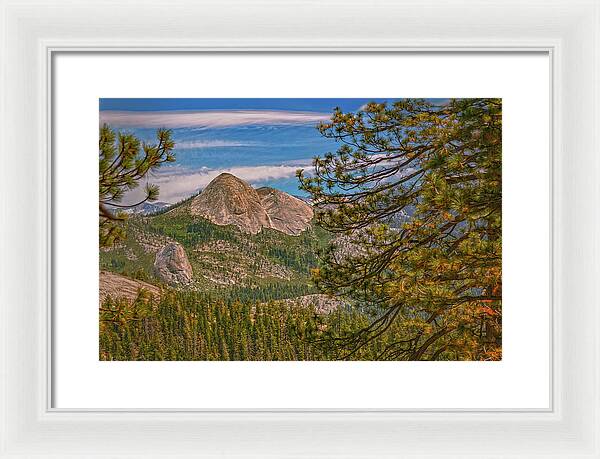 Blurry Trees and Focused Mountains Landscape - Framed Print