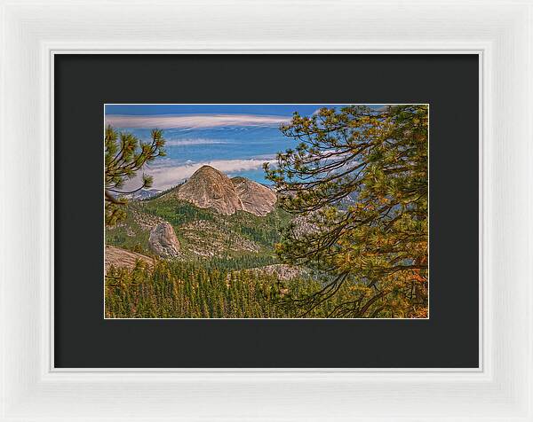 Blurry Trees and Focused Mountains Landscape - Framed Print