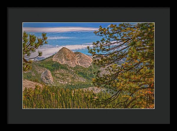 Blurry Trees and Focused Mountains Landscape - Framed Print