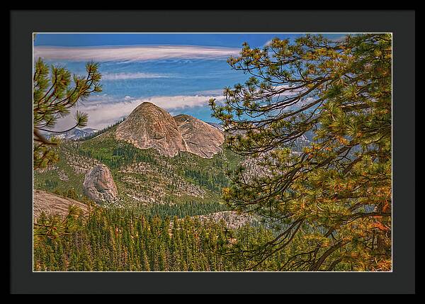 Blurry Trees and Focused Mountains Landscape - Framed Print