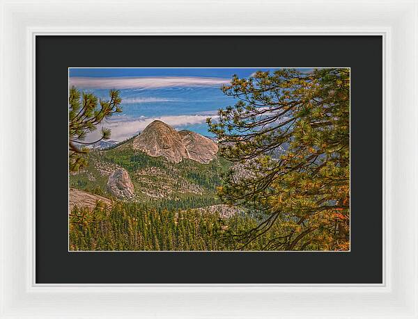 Blurry Trees and Focused Mountains Landscape - Framed Print