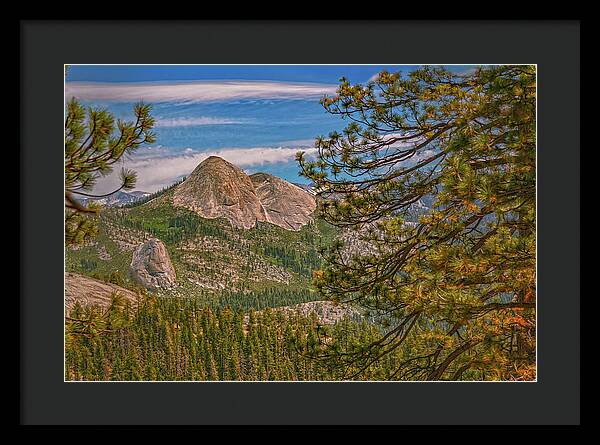 Blurry Trees and Focused Mountains Landscape - Framed Print