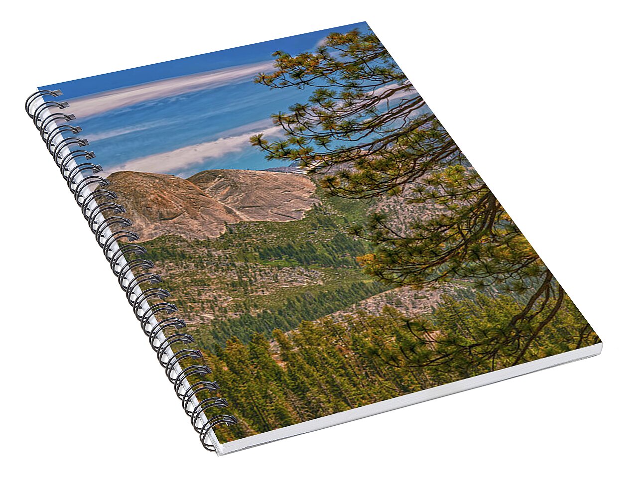 Blurry Trees and Focused Mountains Landscape - Spiral Notebook