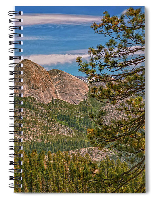 Blurry Trees and Focused Mountains Landscape - Spiral Notebook