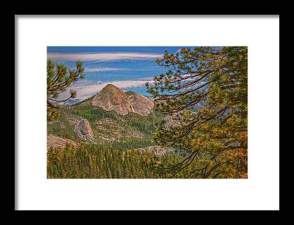 Blurry Trees and Focused Mountains Landscape - Framed Print