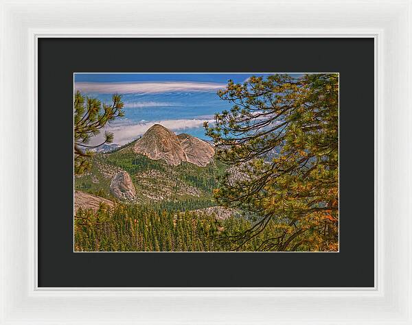 Blurry Trees and Focused Mountains Landscape - Framed Print