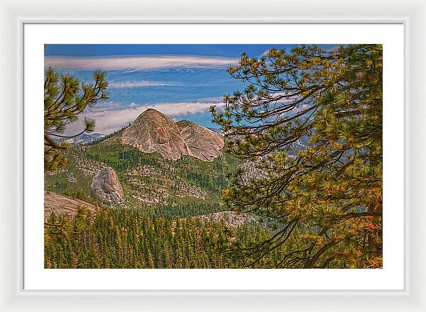 Blurry Trees and Focused Mountains Landscape - Framed Print