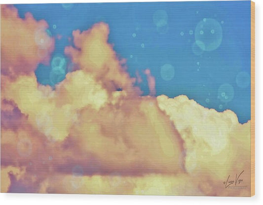 Bubbly Clouds in the Sky - Wood Print