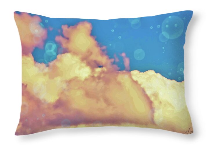 Bubbly Clouds in the Sky - Throw Pillow