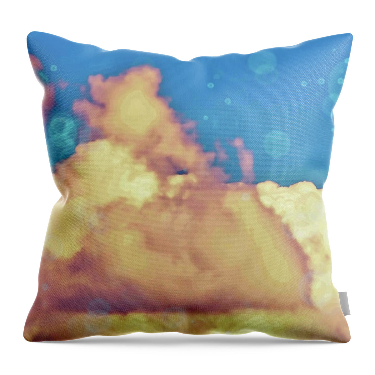 Bubbly Clouds in the Sky - Throw Pillow